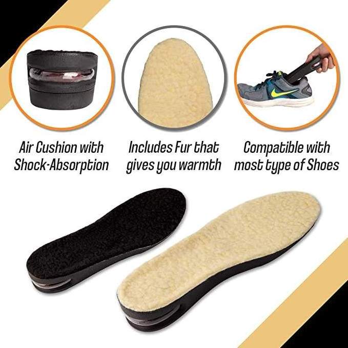 OEM Factory Custom Air Cushion Sneaker Insoles Hot Sale PVC Deodorant Boosting Orthopedic Height Increase Insoles For Shoes