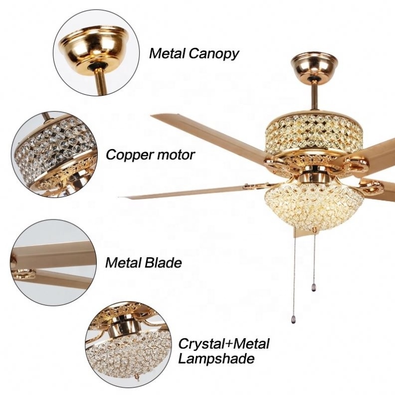 C086A 52 inch ceiling fan with light kit  with remote control 5 blades Metal fan light