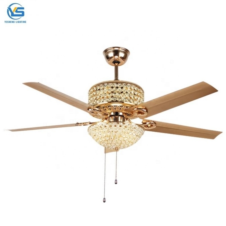 C086A 52 inch ceiling fan with light kit  with remote control 5 blades Metal fan light