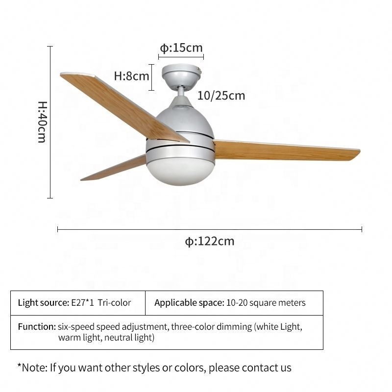 C240  D e techo  Ceiling Fan Light Fixtures Remote LED 48 inch Bedroom Living Room abanico de techo