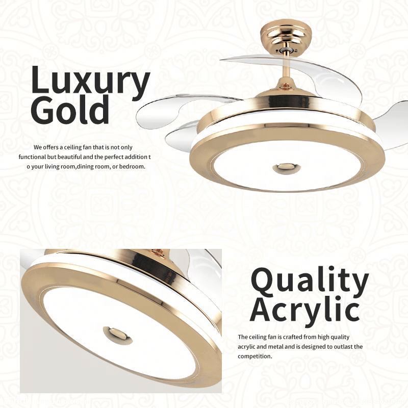 2005BS Kdk Malaysia Crystal Luxury Wooden Smart Ceiling Fan Turkish Chandelier