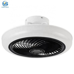 749A 18 inch small modern bladeless ceiling fan with led light remote control flush mount living room bedroom children invisible