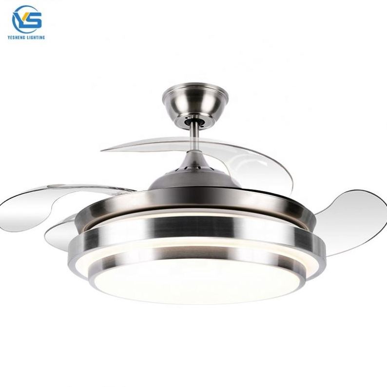 2001 retractable ceiling fan with led light remote control smart wifi Alexa voice control