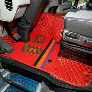 decorative unique 3D /5D double layer silk circle car mat in PU leather