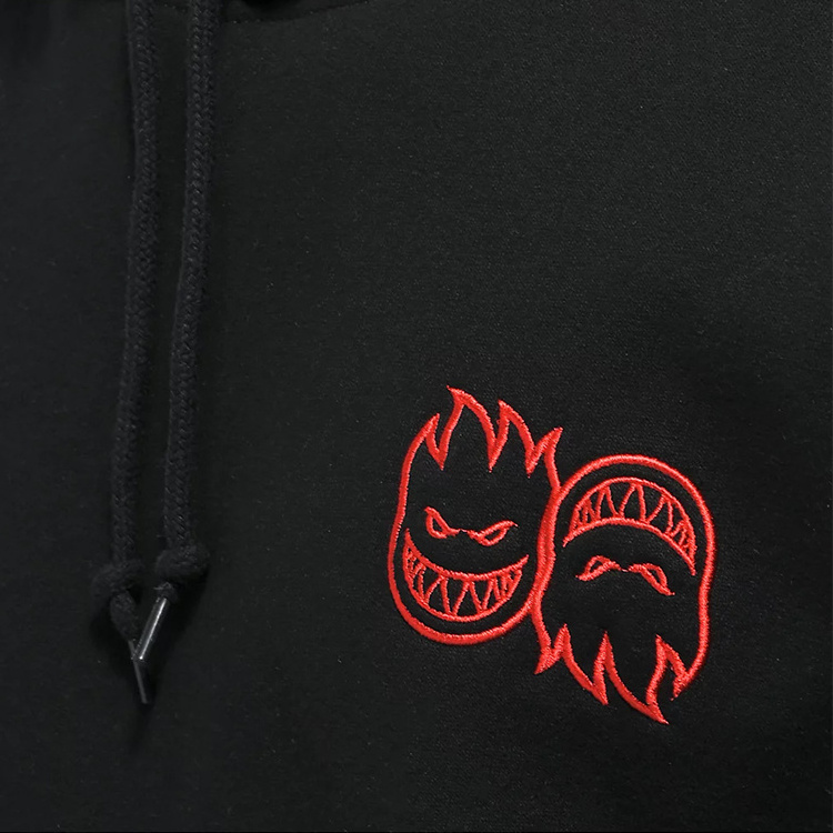 OEM Wholesale Custom Spitfire Eternal Repeat Black Hoodie drawstring Hood Kangaroo Pocket 80 Cotton 20 Polyester Hoodies