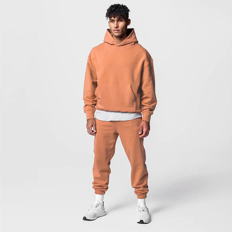 Casual Long Sleeve Sweatshirt Custom Tracksuit Cotton Essential Men Hoodie Set Sweatpants And Hoodie Set Blank Tracksuits