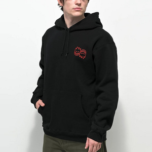 OEM Wholesale Custom Spitfire Eternal Repeat Black Hoodie drawstring Hood Kangaroo Pocket 80 Cotton 20 Polyester Hoodies