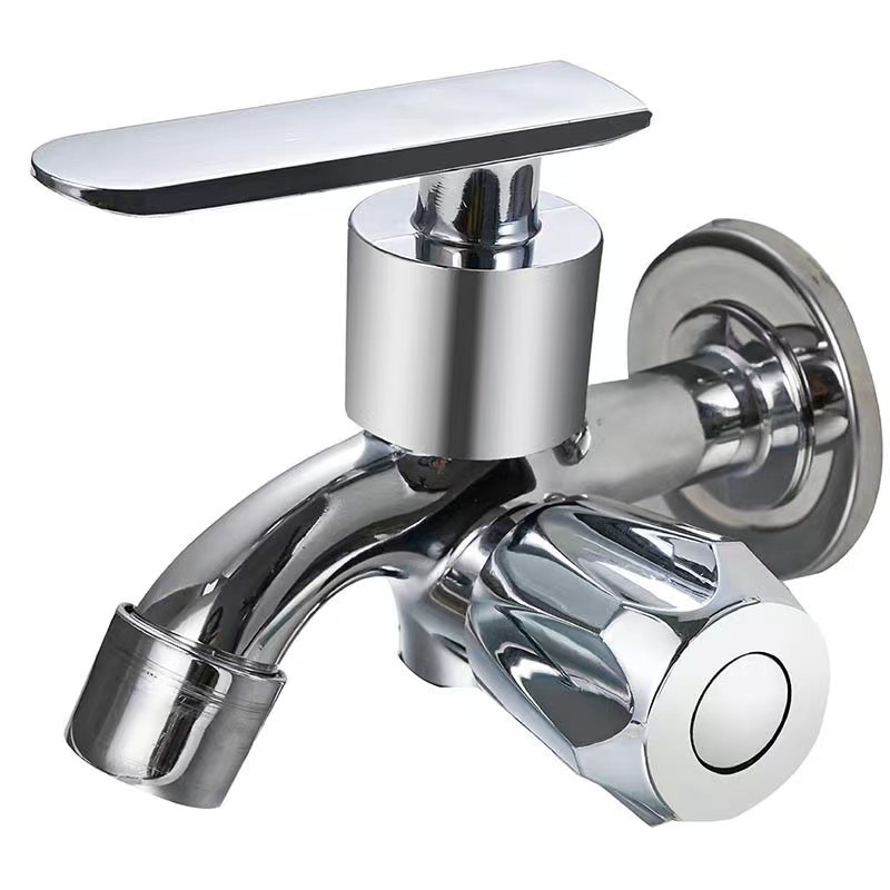 wall mounted double handle two way wash machine water tap dual  control dual handle multi-function faucet