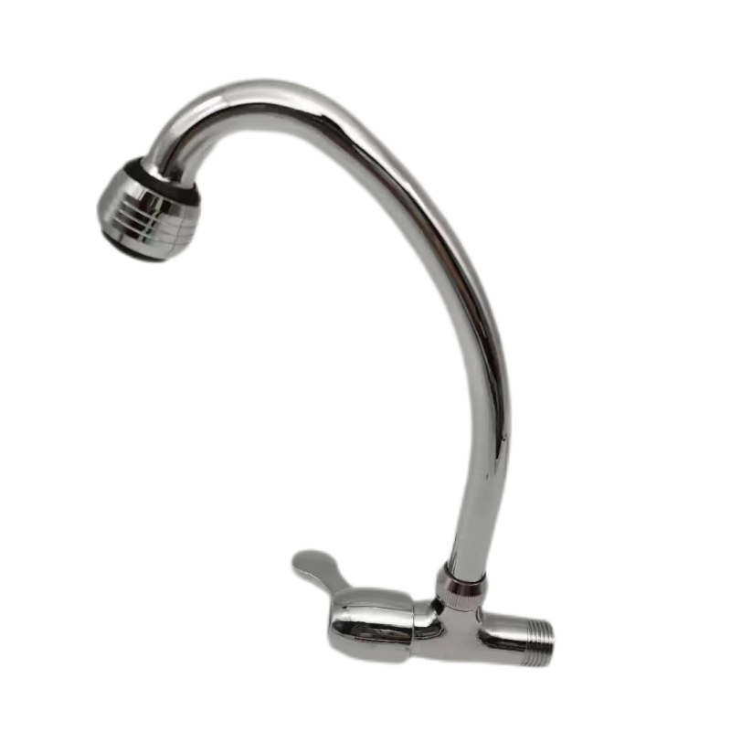 Goose Neck Zinc-Alloy Single Cold Kitchen Faucet