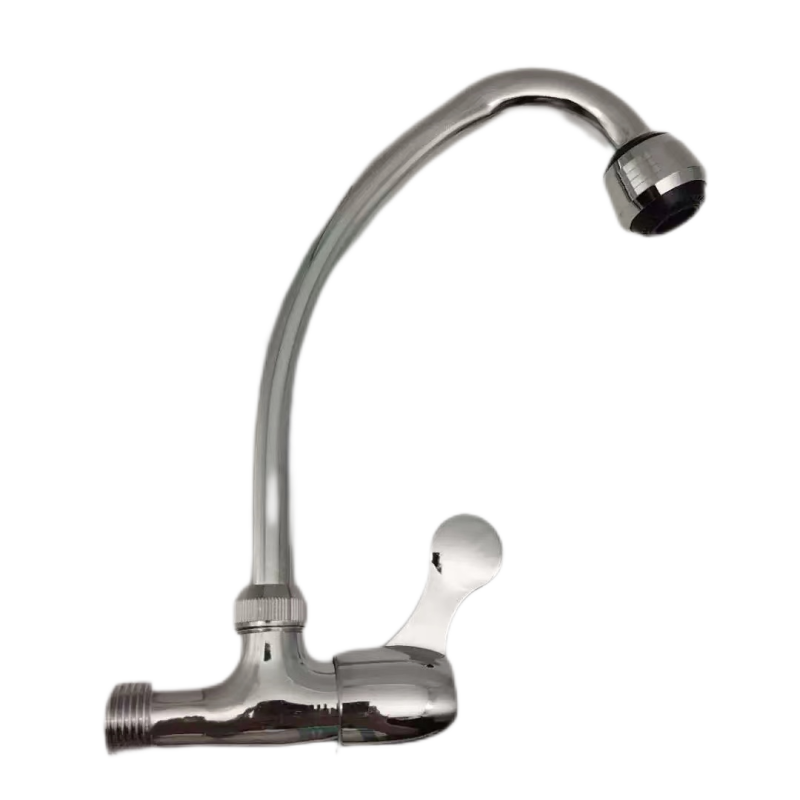 Goose Neck Zinc-Alloy Single Cold Kitchen Faucet