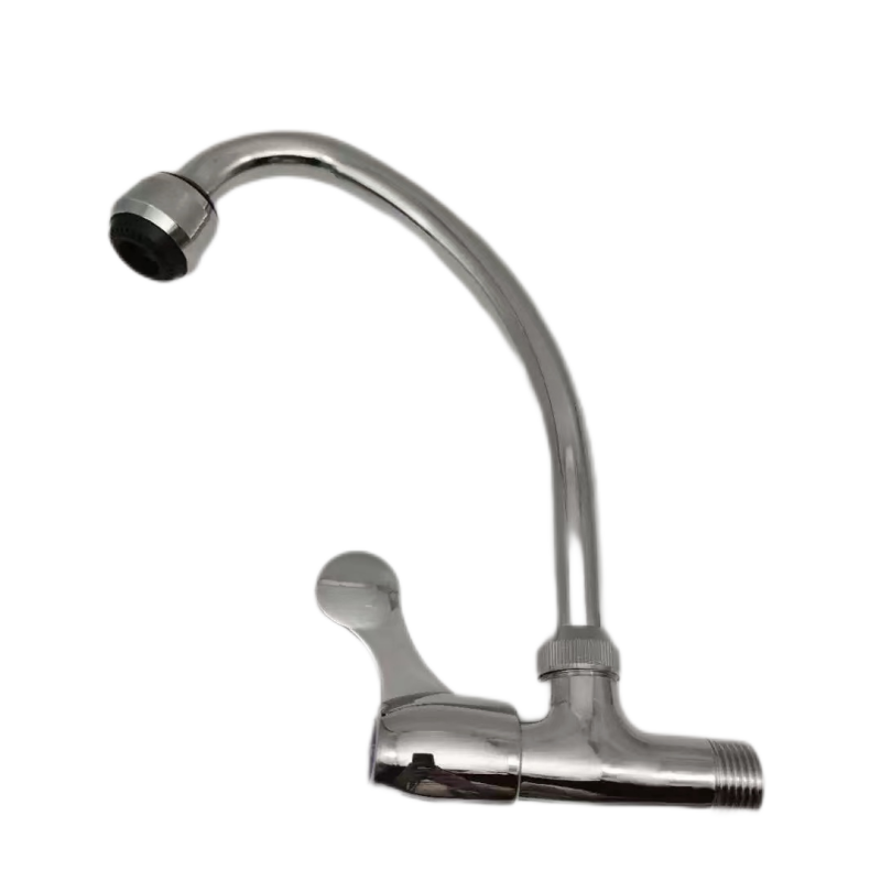 Goose Neck Zinc-Alloy Single Cold Kitchen Faucet