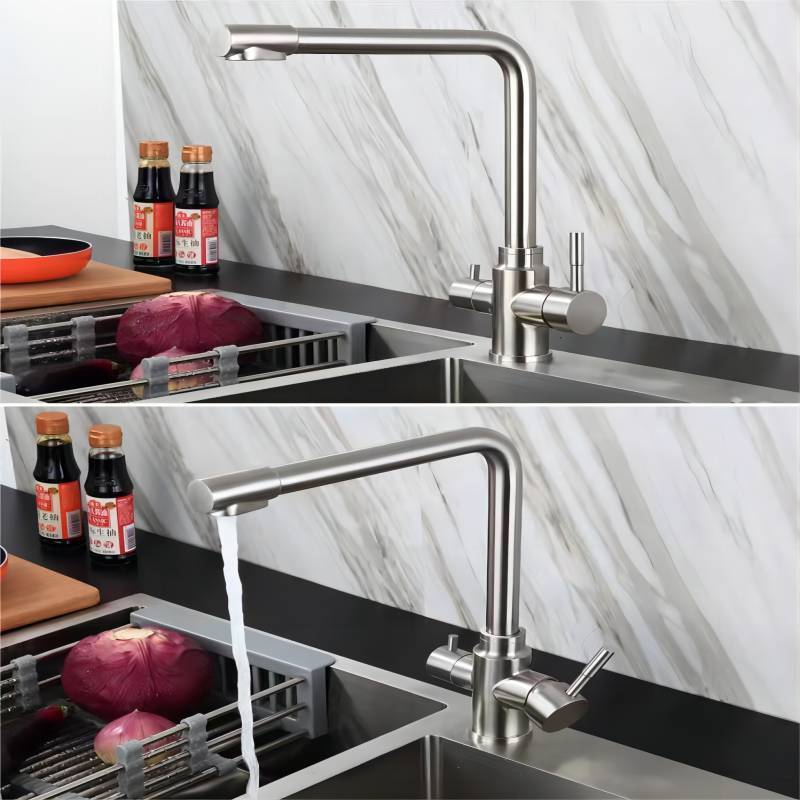 Anti Splash Kitchen And Bath Room Sink Water Faucet Three Way Modern Stainless Steel Kitchen Faucet