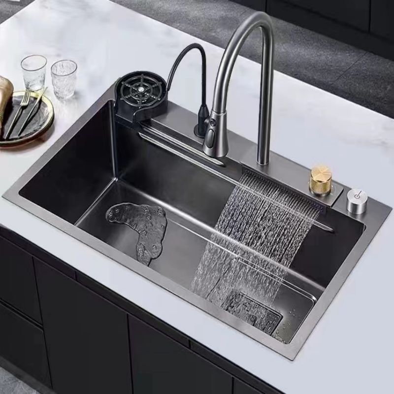 black rectangle stainless steel kitchen sink for school /restaurant /home