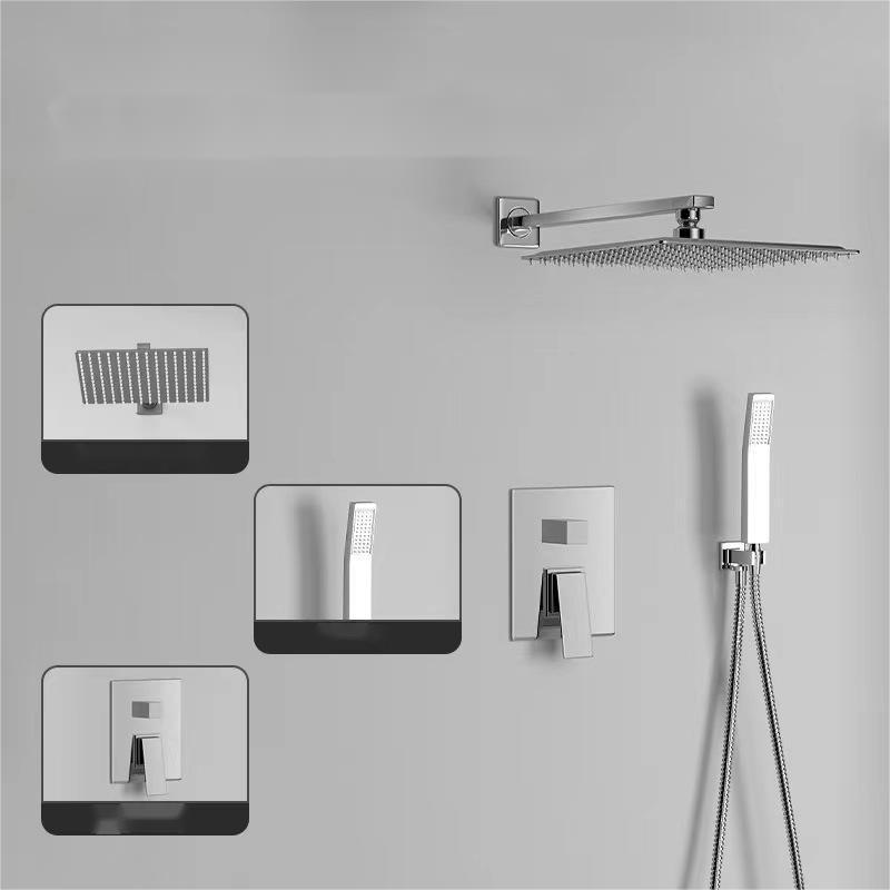 faucet mixer valve system matte black 12-inches rain hand shower and body jet faucets sets for bathroom wash