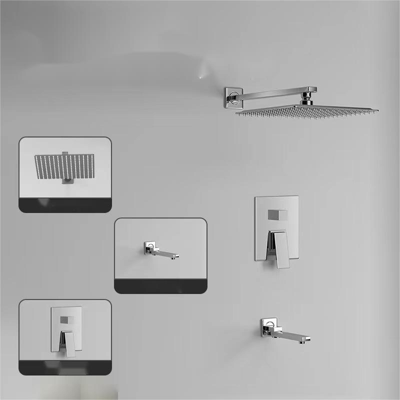 faucet mixer valve system matte black 12-inches rain hand shower and body jet faucets sets for bathroom wash