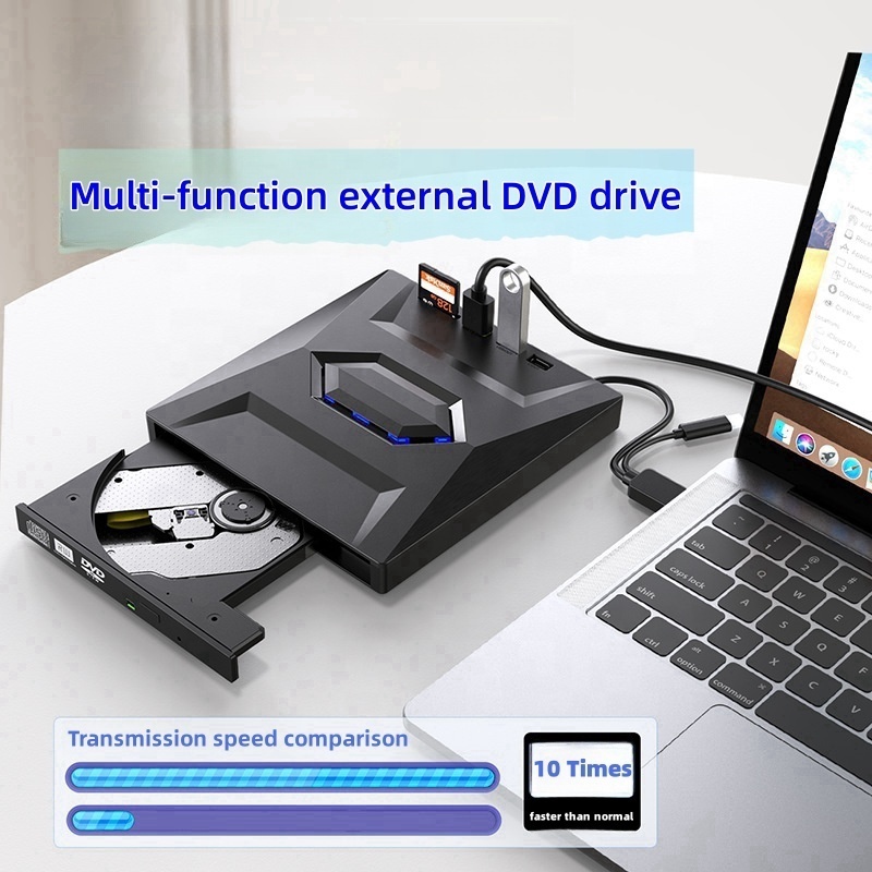 Latest dvd burner USB 3.0/TYPE C 7-in-1SD TF card reader HUB and USB flash disk player external portable dvd writer  for laptop