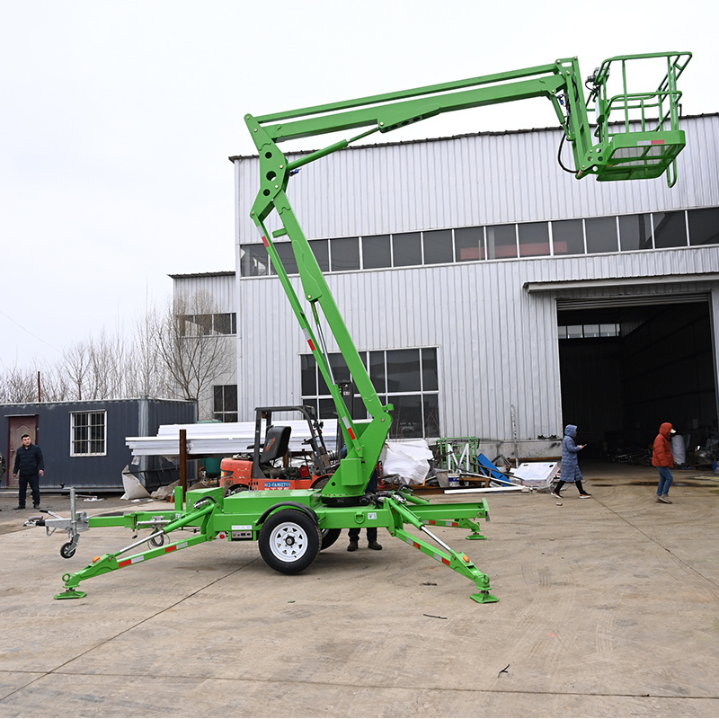 Ce certificated telescopic 10~20m 200kg load high-end sky trailer towable boom lift for tree work