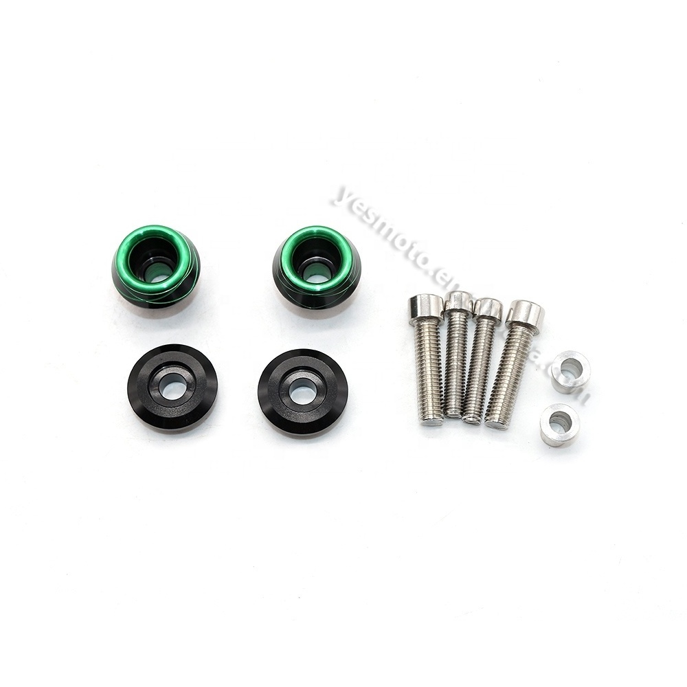 for Kawasaki Yamaha MT03 R25 R3 R6 MT07 MT09 Z1000/SX/Z800/Z250/Z750 8mm CNC Green Aluminum Swing Arm swingarm Spools Slider