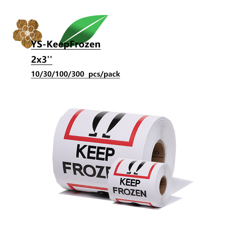 Customize Fashion Food-Meat Branded 2x3''Waterproof Keep Frozen Shipping Packaging Labels Adhesive Sticker Paper 100/300 Sheets