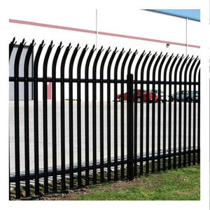 High quality  steel residential security palisade fence metal curved fence portable pickets wrought iron site fencing