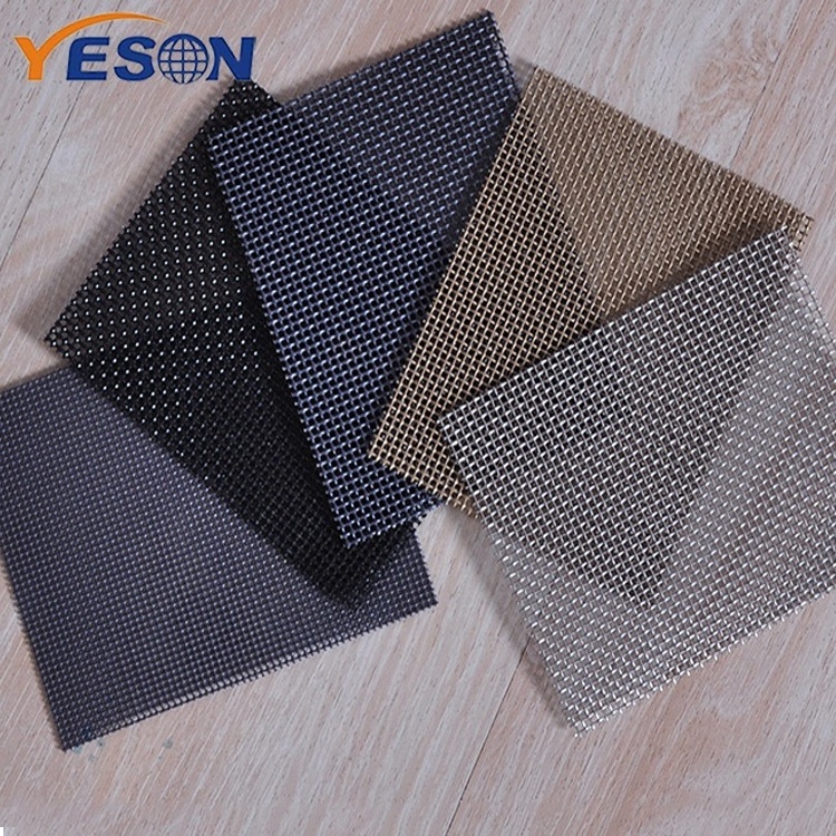 Diamond hole bullet-proof mesh fabric powder coated stainless steel window screen mesh