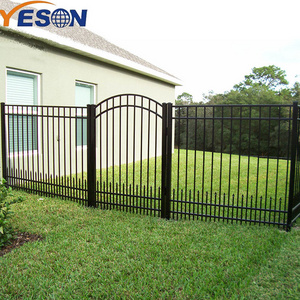 Wrought iron garden fence and gate designs simple