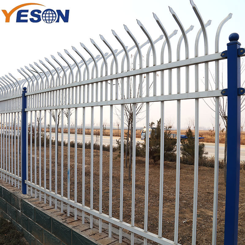 High quality  steel residential security palisade fence metal curved fence portable pickets wrought iron site fencing