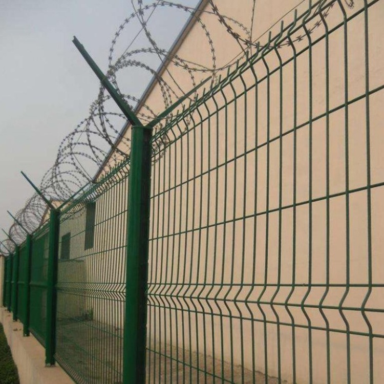 Customized  Galvanized Steel Metal Garden Fences Panels outdoor  PVC Coated V Bending 3d Curved Welded Wire Mesh fence