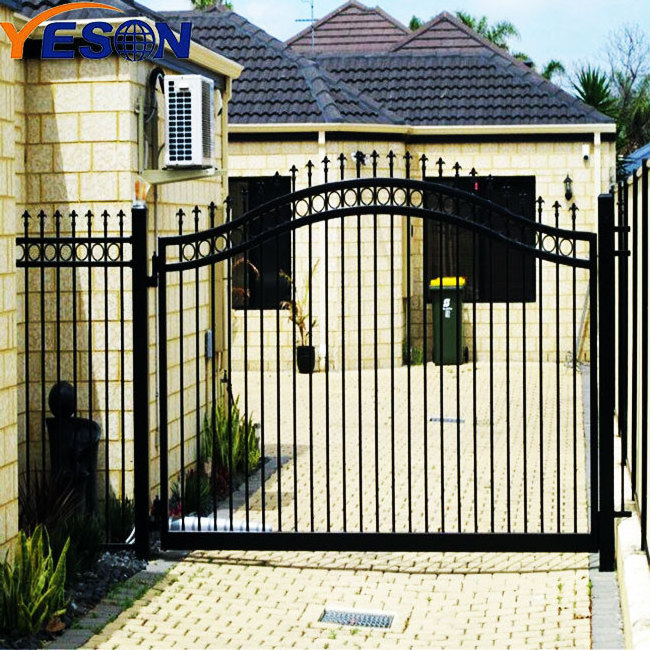 Wrought iron garden fence and gate designs simple