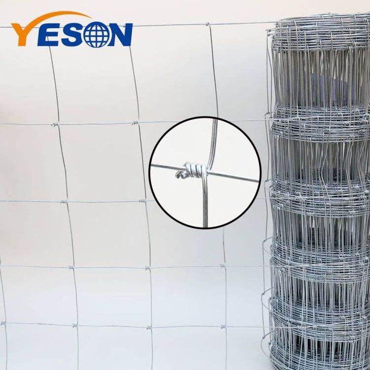 Fixed knot woven wire field fence roll goat hog fencing wire mesh Galvanized Sheep cattle game wire Farm Fence