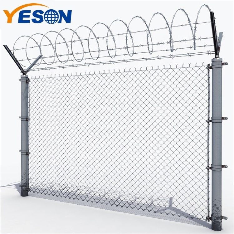 10 gauge 6x6 galvanise coated cyclon wire chain link fence panels barbed wire extension arms garden mesh caddrawings materials