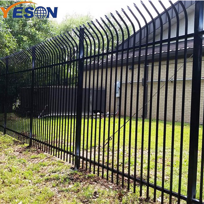 High quality  steel residential security palisade fence metal curved fence portable pickets wrought iron site fencing