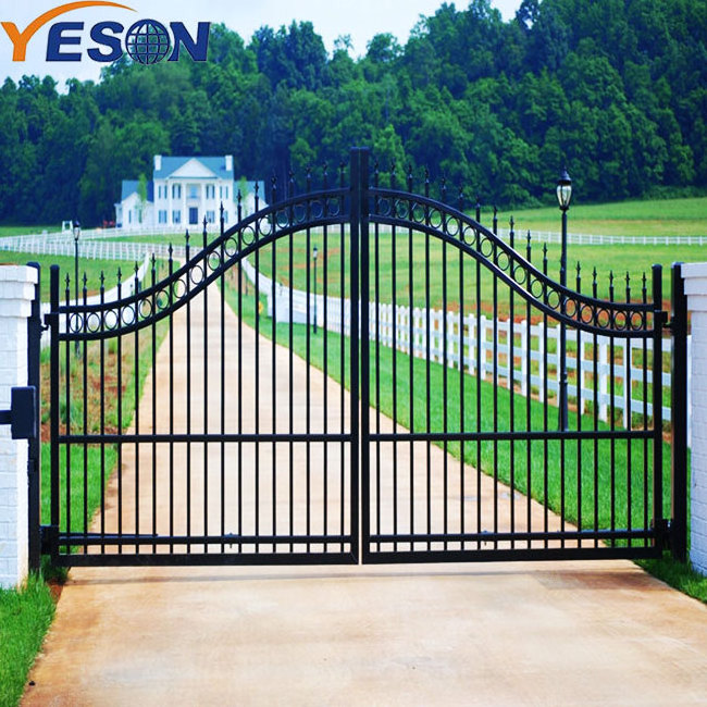 Wrought iron garden fence and gate designs simple