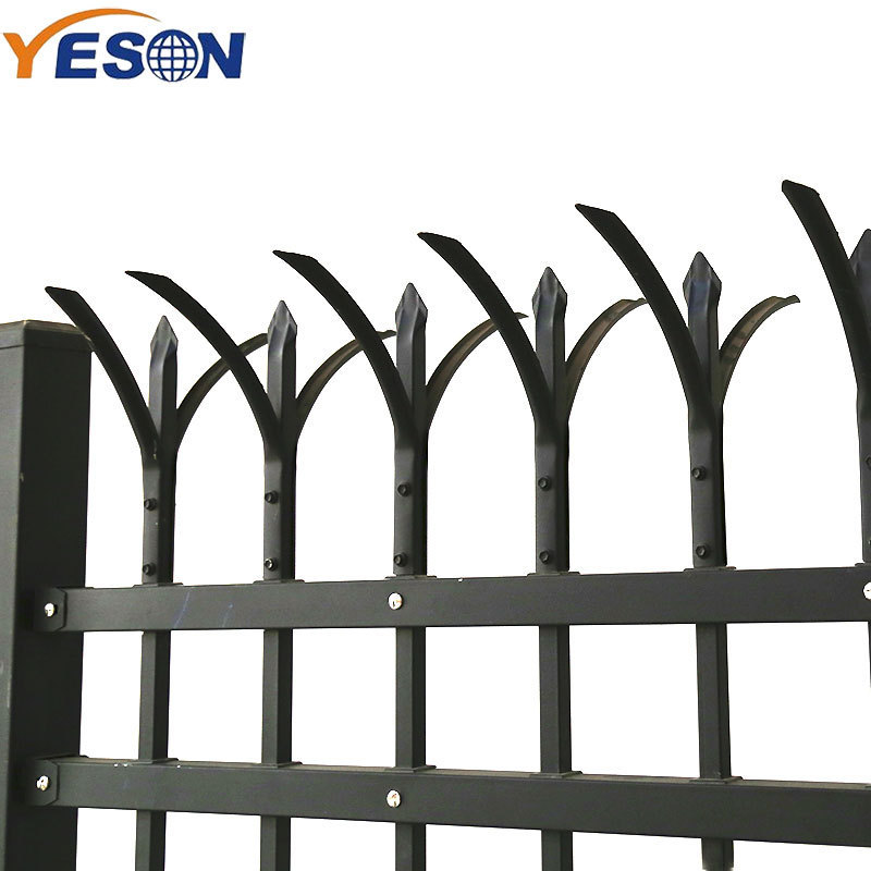 High quality  steel residential security palisade fence metal curved fence portable pickets wrought iron site fencing