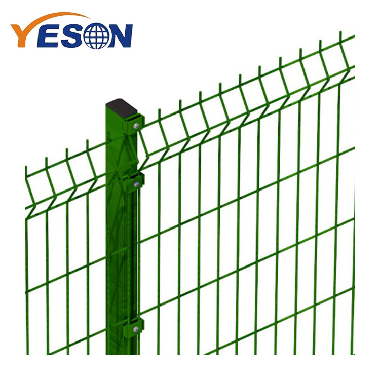 good quality low price green color 3D folds wire mesh panel fence iron tree guard for garden