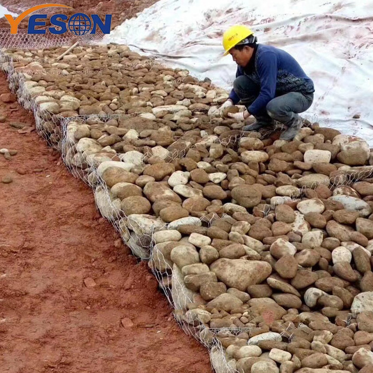 Gabion Reinforcing Galvanized Hexagonal Gabion Wire Mesh Durable Gabion Box