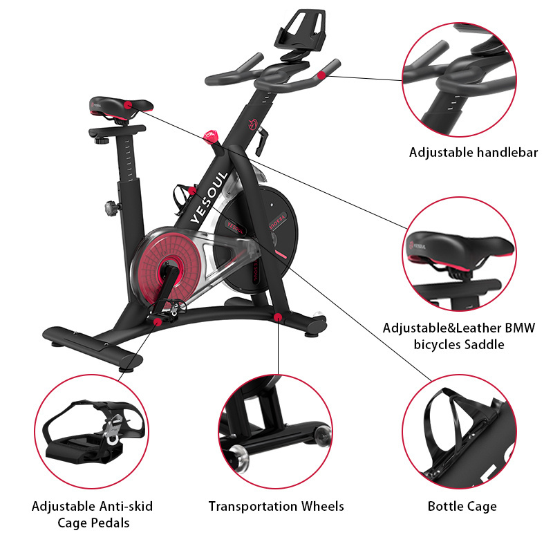 Yesoul S3 Exercise Bike Home Stationary Bike with Magnetic Resistance Comfortable Seat Cushion Silent Belt Drive Heavy Flywheel