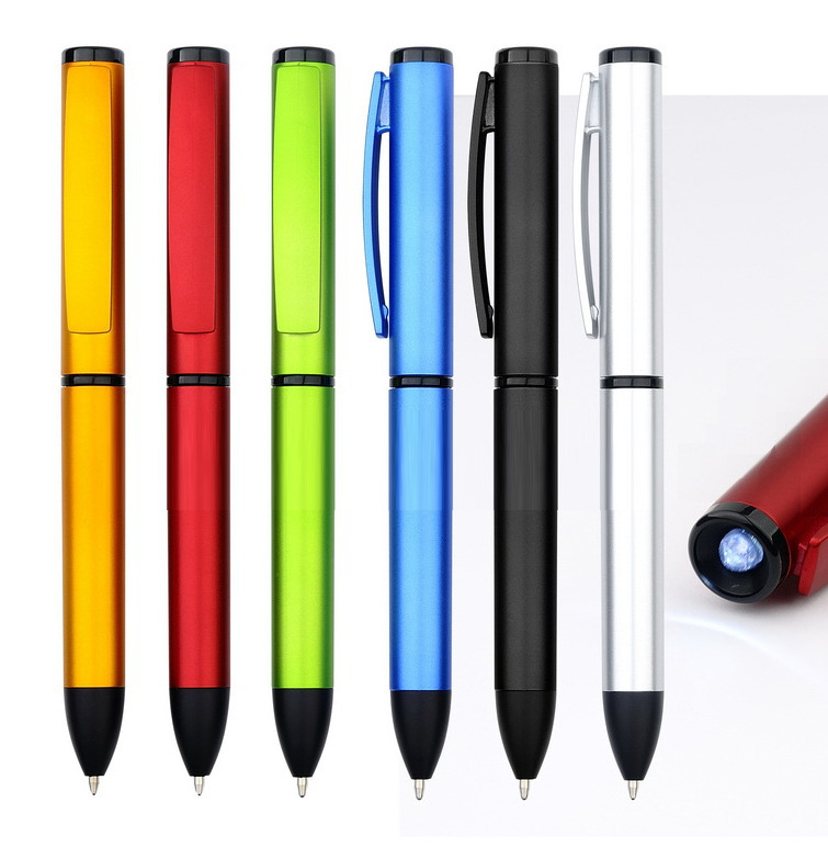 china factory popular new glow in the dark promotional pen with flashlight