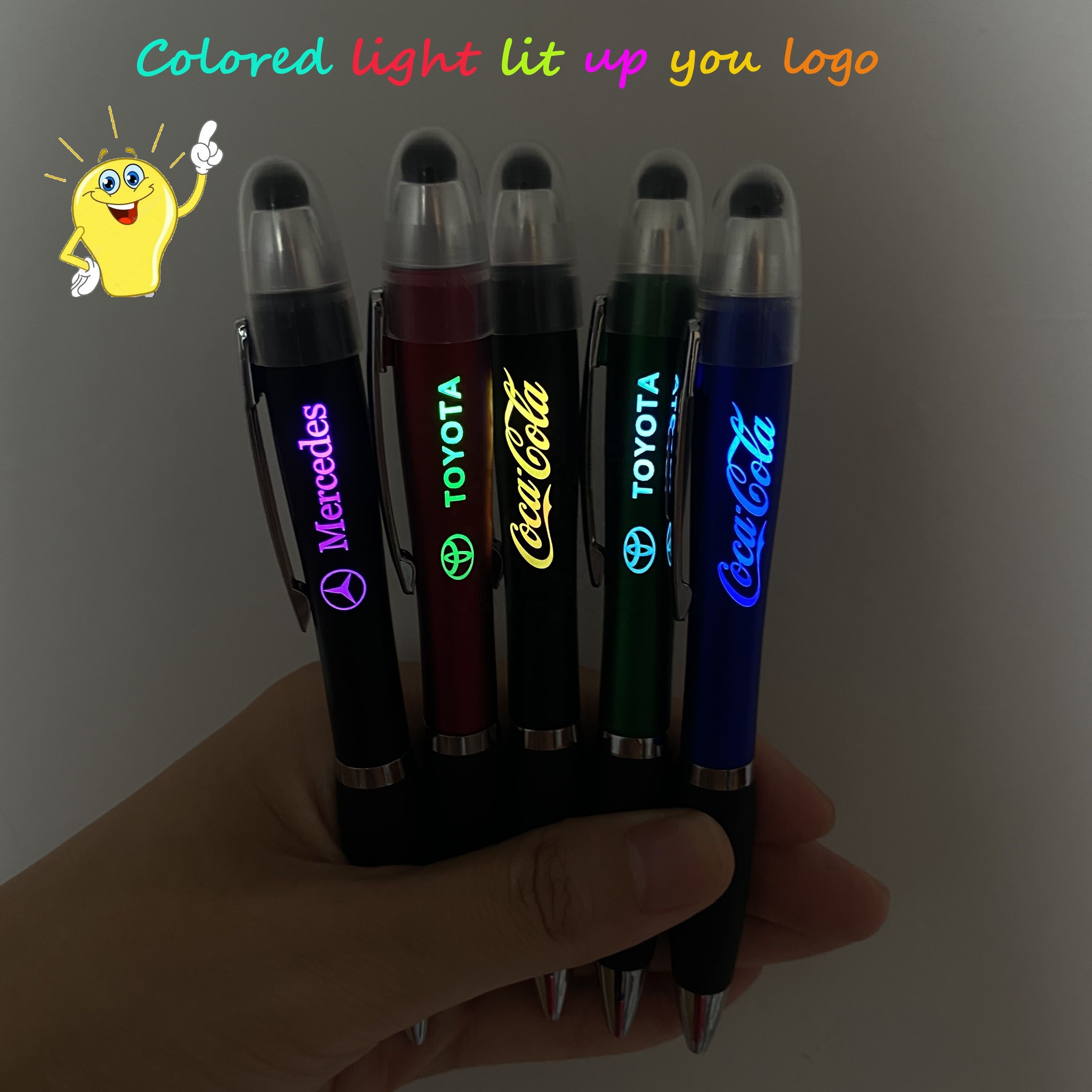 free samples new design Led torch light up custom logo stylus multifunction pen promotion stylus pen light