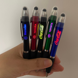 free samples new design Led torch light up custom logo stylus multifunction pen promotion stylus pen light