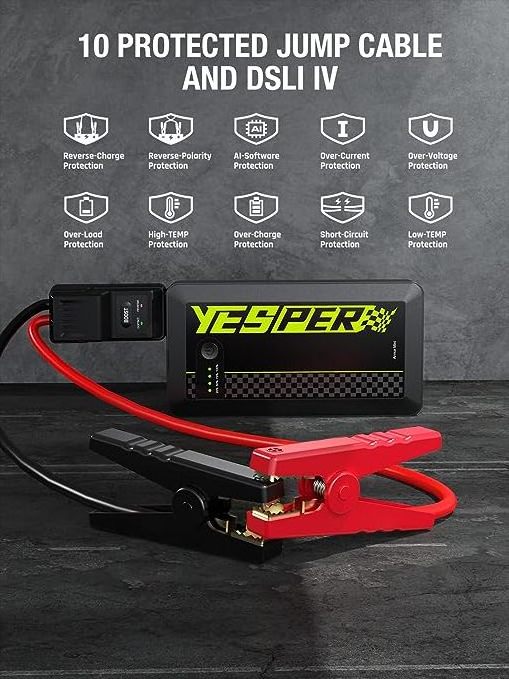 YESPER Armor Mini Car Jump Starter 12V Portable Multi-function Car Starter 8000mAh Emergency Battery Booster