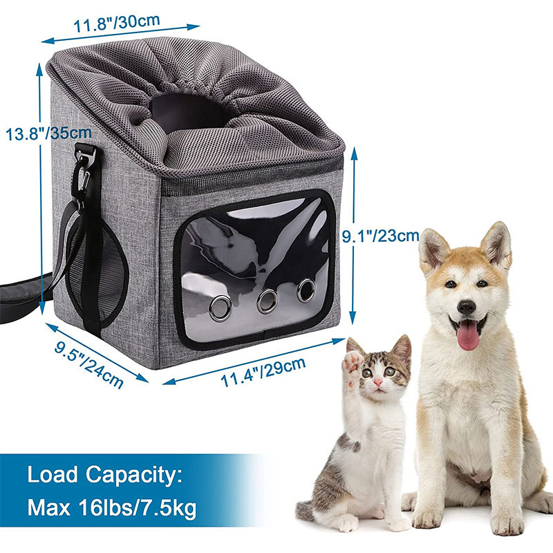 TikTok  Hot selling 2023 new Pet carries bag Bicycle carrier Mesh window collapsible cat seat for dog