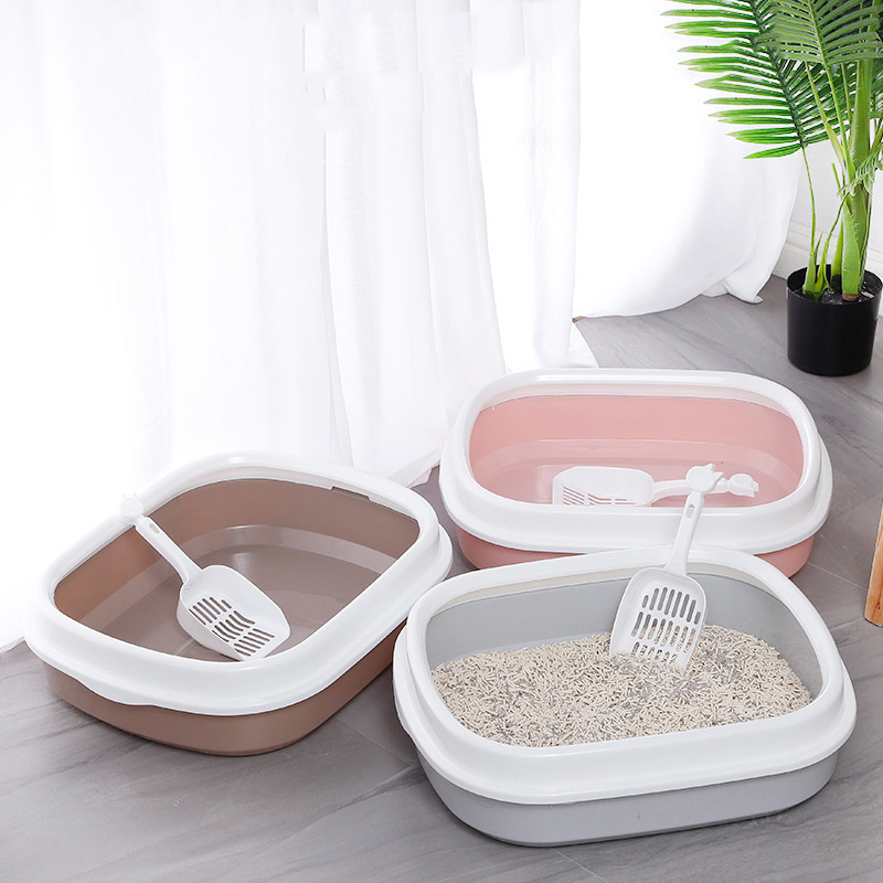 High Quality Eco-Friendly PP Pet Toilet with free Cat Litter Shovel Anti Splash Easy to Clean Cat Litter Box