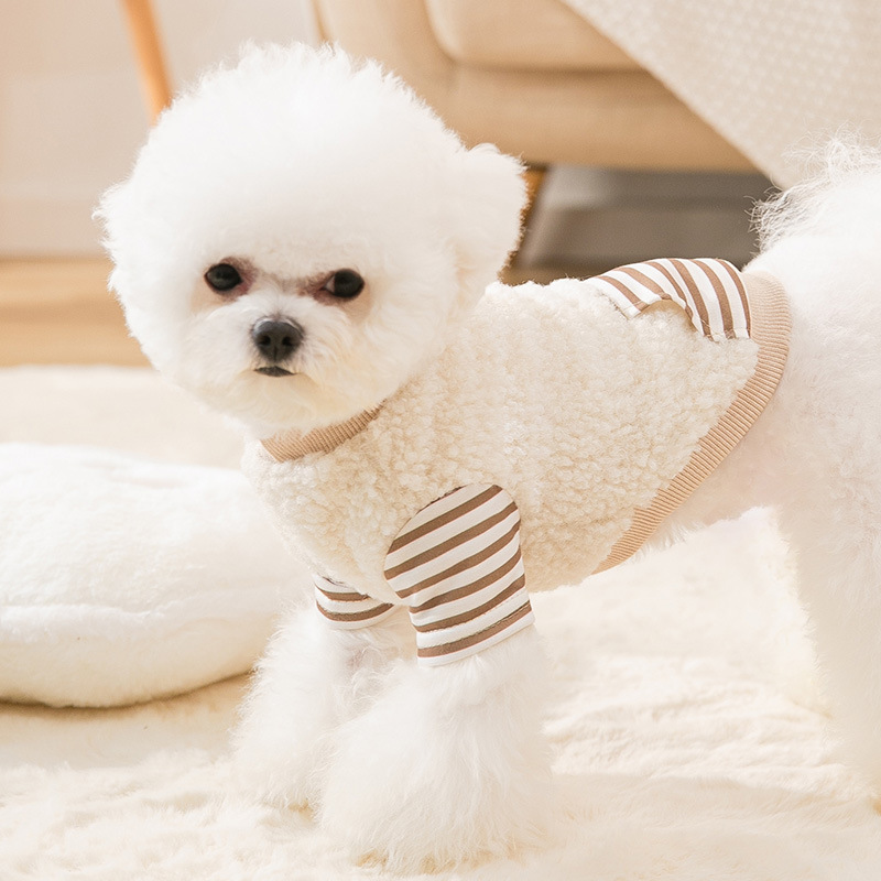 Hot Selling New Design Pomeranian Stuffed Animal Mini White Pomeranian Wear Clothes Dog Plush Clothes