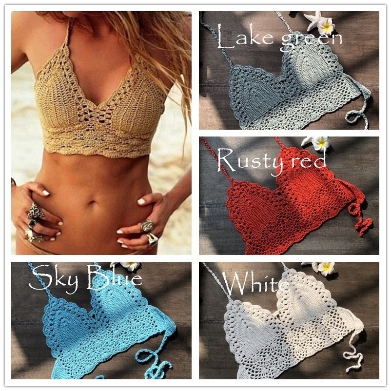 China Factory Handmade Multi-color Woman Crochet Bikini Top Crochet Top