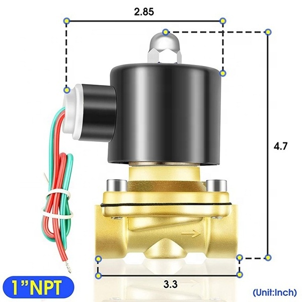 2W series 36 110 220 380V AC 24V 12V DC N/C water air valve 1/4