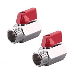 3/8" 1/4" 1/2" Inch BSPT Thread chrome plated mini brass ball valve,Female to Male air compressor manual ball valve