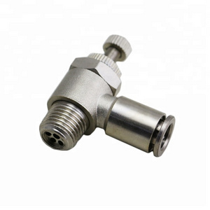 Push To Connect Air Flow Control Valve Elbow 8MM OD 1/4'' BSP Push Fit Fitting MSL Pneumatic Speed Control Valve