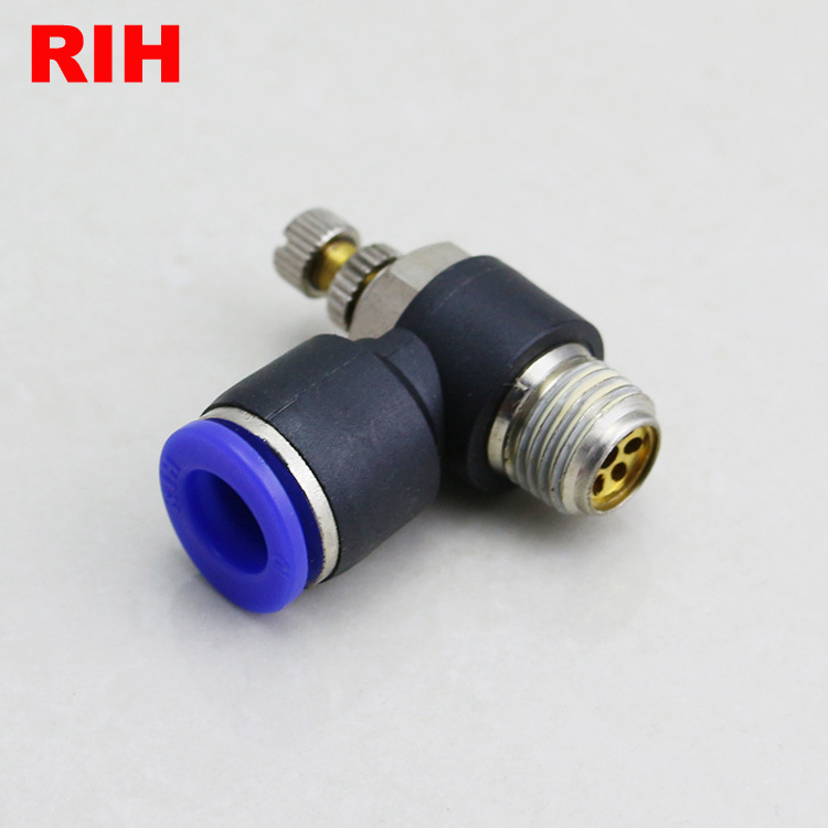 SL4-01 speed control valve 1/8'' thread 4MM tube Push-in pneumatic air flow regulator throttle valve fitting