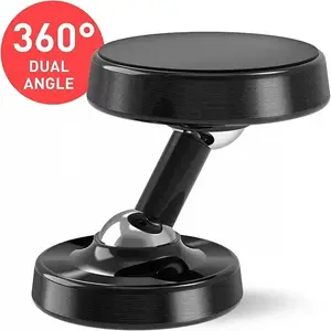 Amazon hot sale 360 rotatable metal dual magnetic phone holder easily install one-handed operation stand small  phone bracket